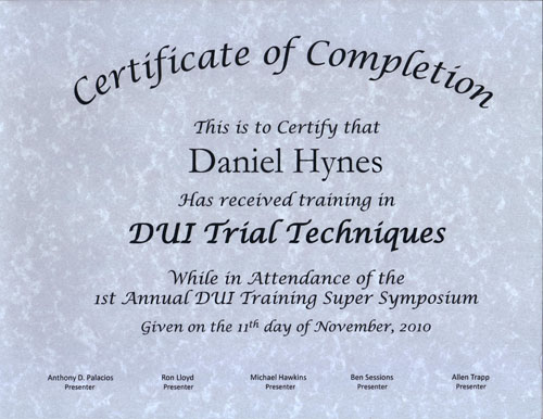 dui trial cert